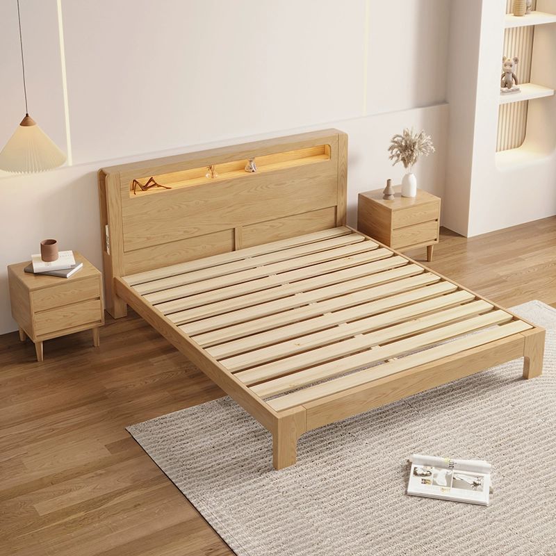 Cama de madera maciza de fresno nórdico hogar 1,8 m cama doble de boda moderna minimalista 1,5 m dormitorio principal cama individual