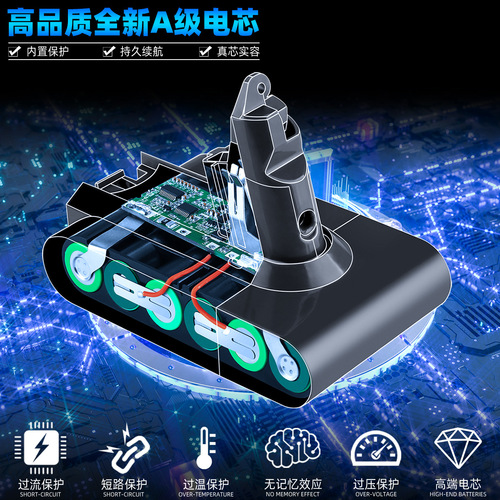 Cross-border hot-selling replacement for Dyson V6V7V8V10 handheld vacuum cleaner battery sweeper power lithium battery