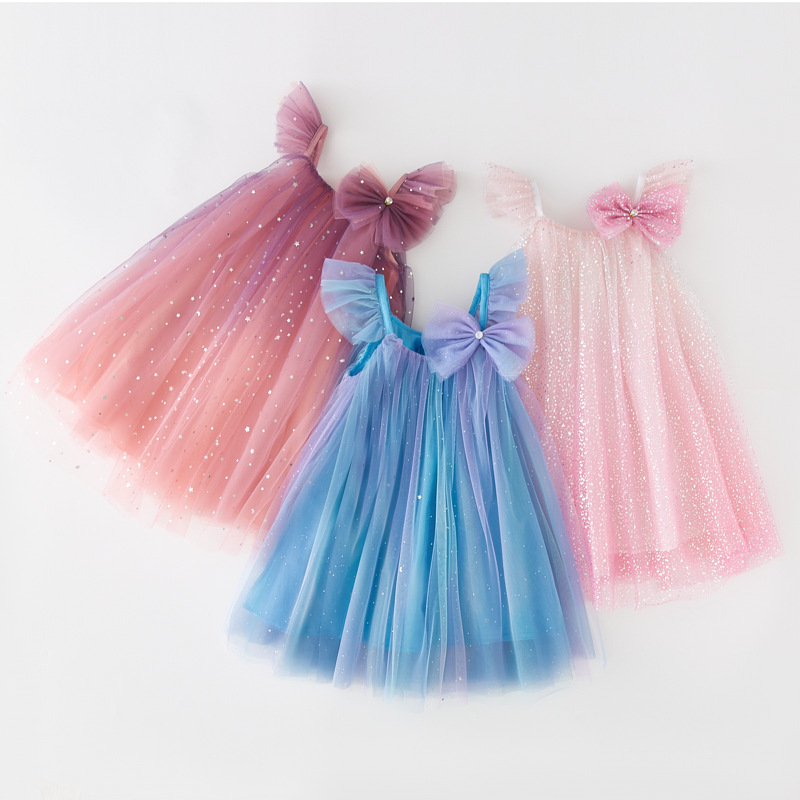 Arco de las niñas accesorios para el cabello vestido de malla nuevo vestido de la etapa de los niños niña de las flores vestido de princesa vestido de lentejuelas arco iris
