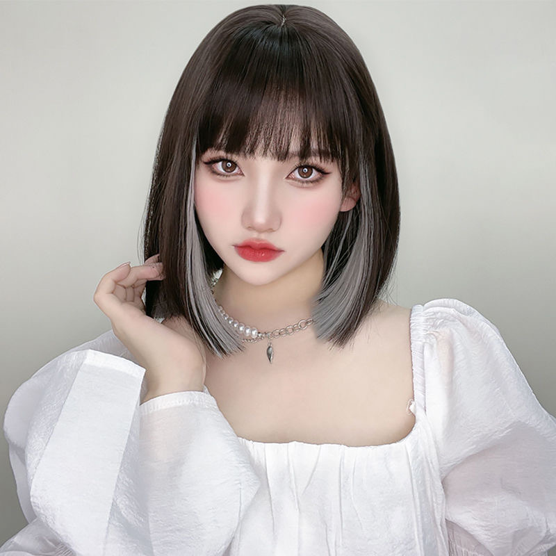 Women's Casual Street High Temperature Wire Bangs Short Straight Hair Wigs display picture 1
