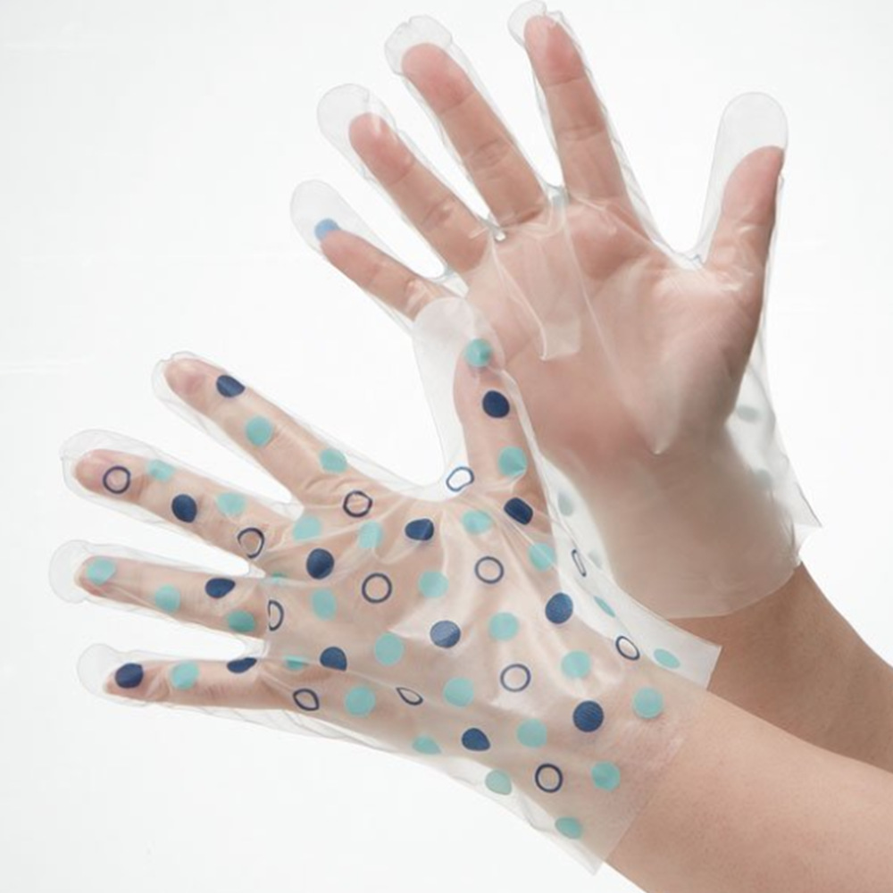 出口高质量印花一次性TPE,CPE,PE塑料防护手套防护手套