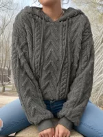 Flannel sweatshirt, European style, plus size