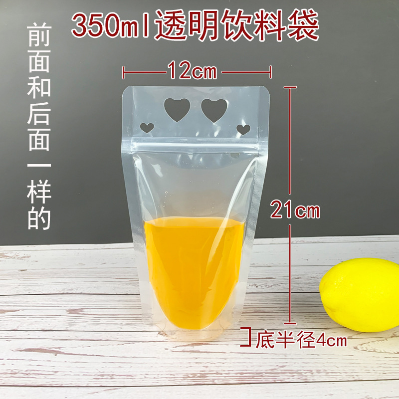 Bolso transparente de la bebida del agujero del corazón 350ml