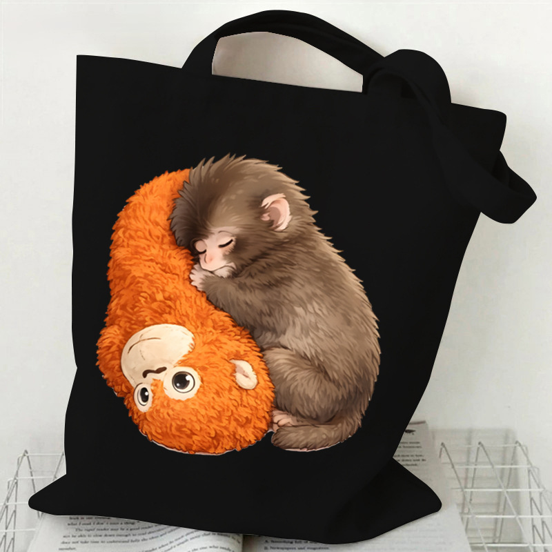 Punch Monkey Boxing Monkey Peripheral Canvas Bag Export Fashion Student Handbag Large Capacity Shoulder Bag