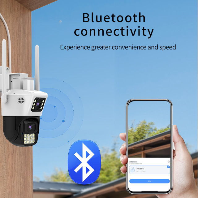 Lente dual de doble pantalla cámara inalámbrica teléfono móvil remoto 360 grados no ángulo muerto fotografía al aire libre monitor casa