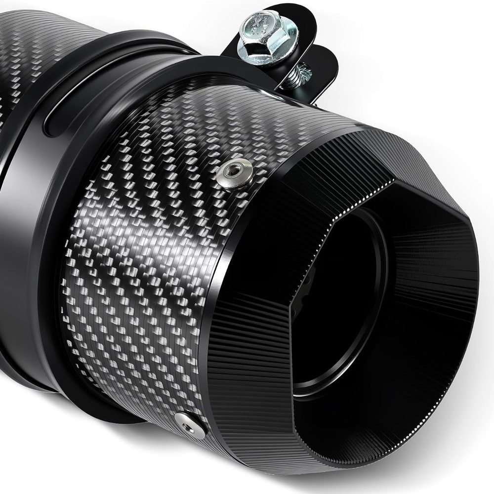 51mm inlet motorcycle full carbon fiber modified exhaust pipe with CNC black tail, universal model