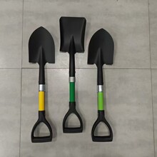 短杆锹圆头尖铁锨铁铲锰钢淬火纤维柄圆头园林工具赶海锹尖铲