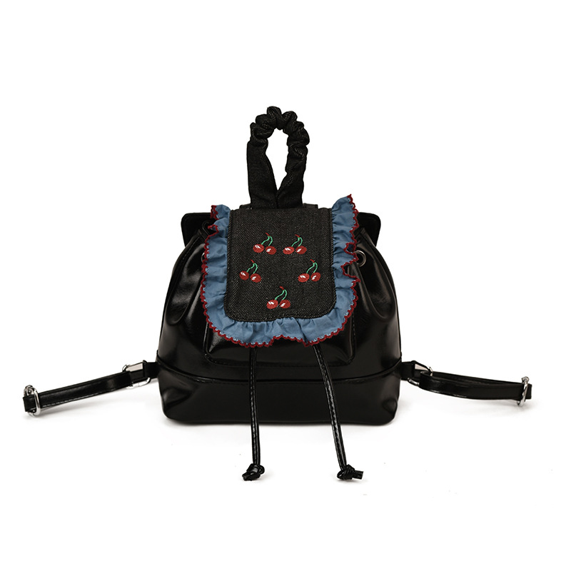 Sweet Cool Wind, mochila pequeña para niños y niñas, mochila de encaje dulce, mochila de cereza para niños.