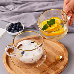 Household milk cup Internet celebrity breakfast cup oatmeal cup water cup tea cup glass small gift wholesale