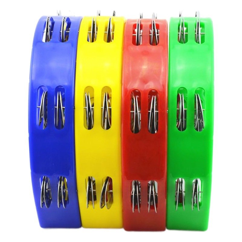 KTV sonajero percusión instrumento pandereta bar Entretenimiento alegría gran campana de plástico doble fila anillo tambor flor