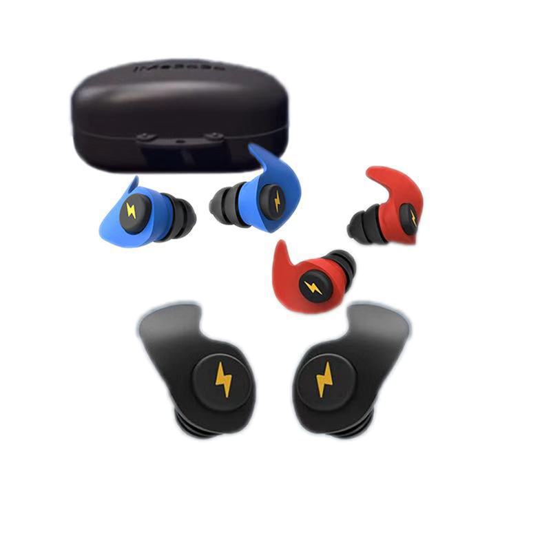 Mini Anti-Noise Earplug Box Pp Plastic Box with Lid Cordless Earplug Storage Box Black Small Round Block Box Sealed and Portable