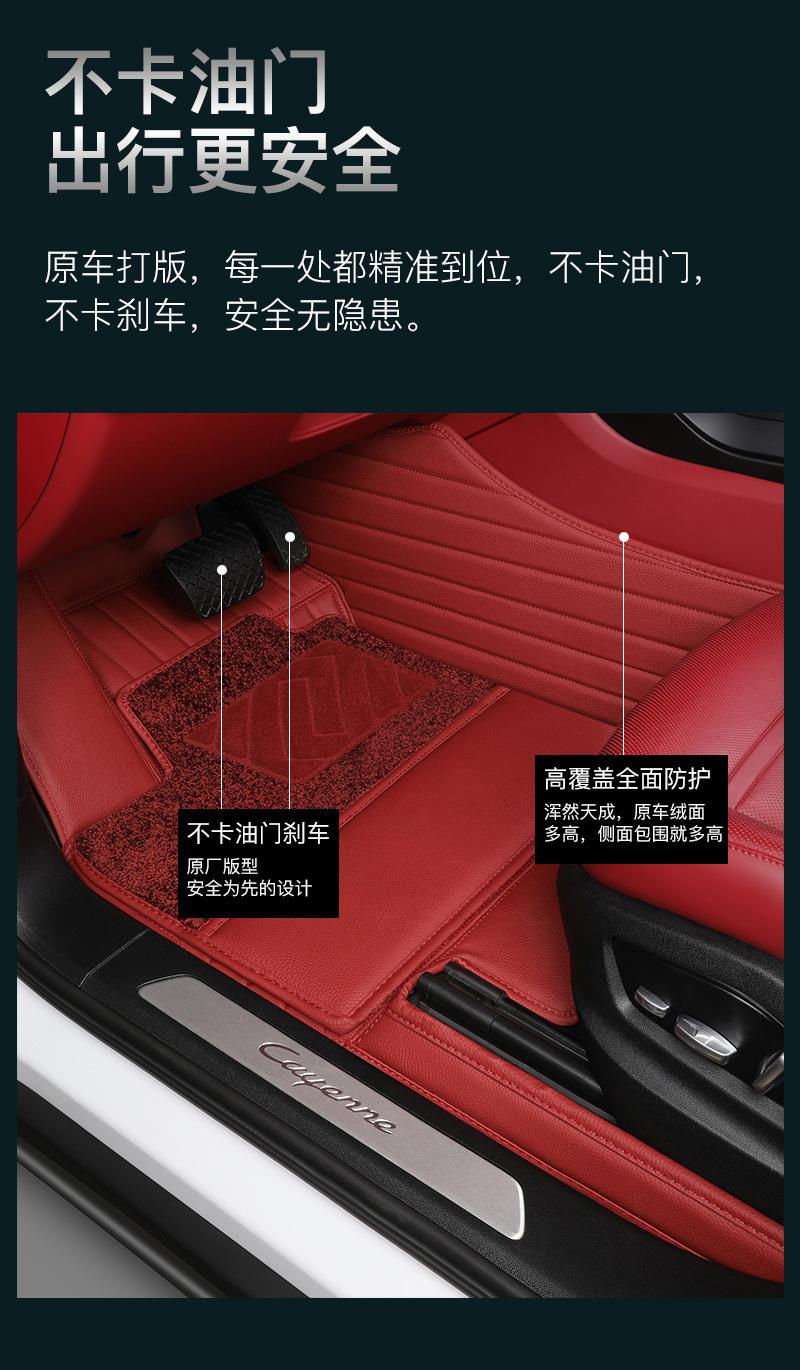 Car floor mats made of genuine leather, full coverage, universal car floor mats, custom-made for specific cars, starry sky carpet, Tesla car mats