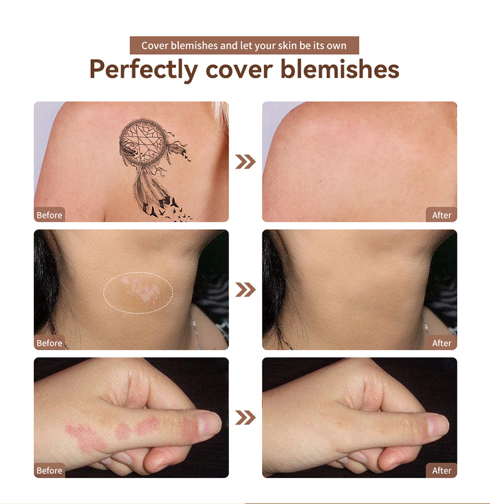 Carina Ibcccndc Zweifarbiger Tattoo-Concealer, wasserfest, schweißresistent, fleckenabweisend, langanhaltender Concealer_voghion.com
