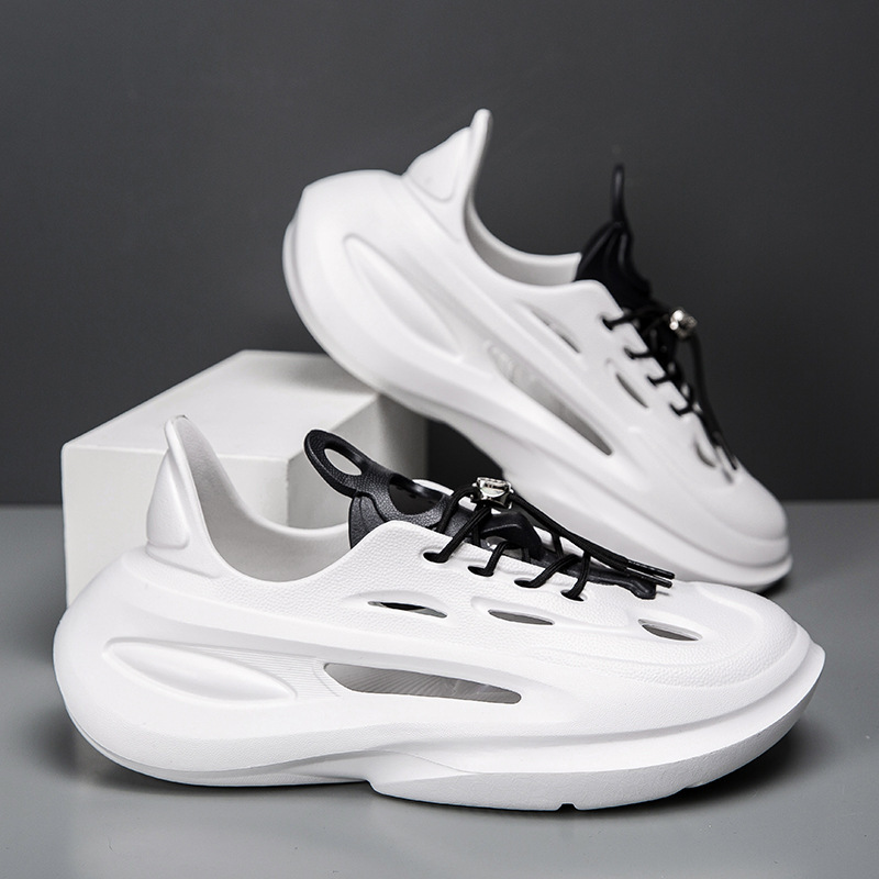 Hombre correa de coco agujero grueso antideslizante EVA zapatillas de moda transpirables zapatos de agua de playa de tamaño grande