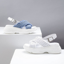 24EVA加高加厚高跟女人字拖鞋批发户外防滑时尚百搭简约女拖坡跟