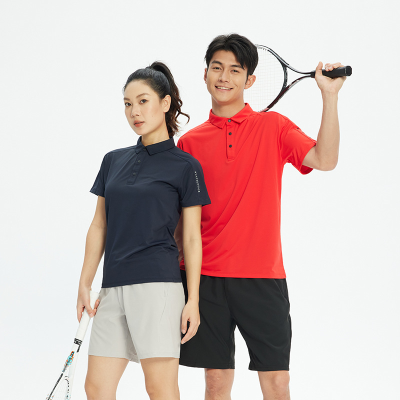 Camisas de polo de verano de hielo secado rápido hombres y mujeres deportes casuales de mangas cortas correr fitness con collar chaqueta de tenis gran chaqueta