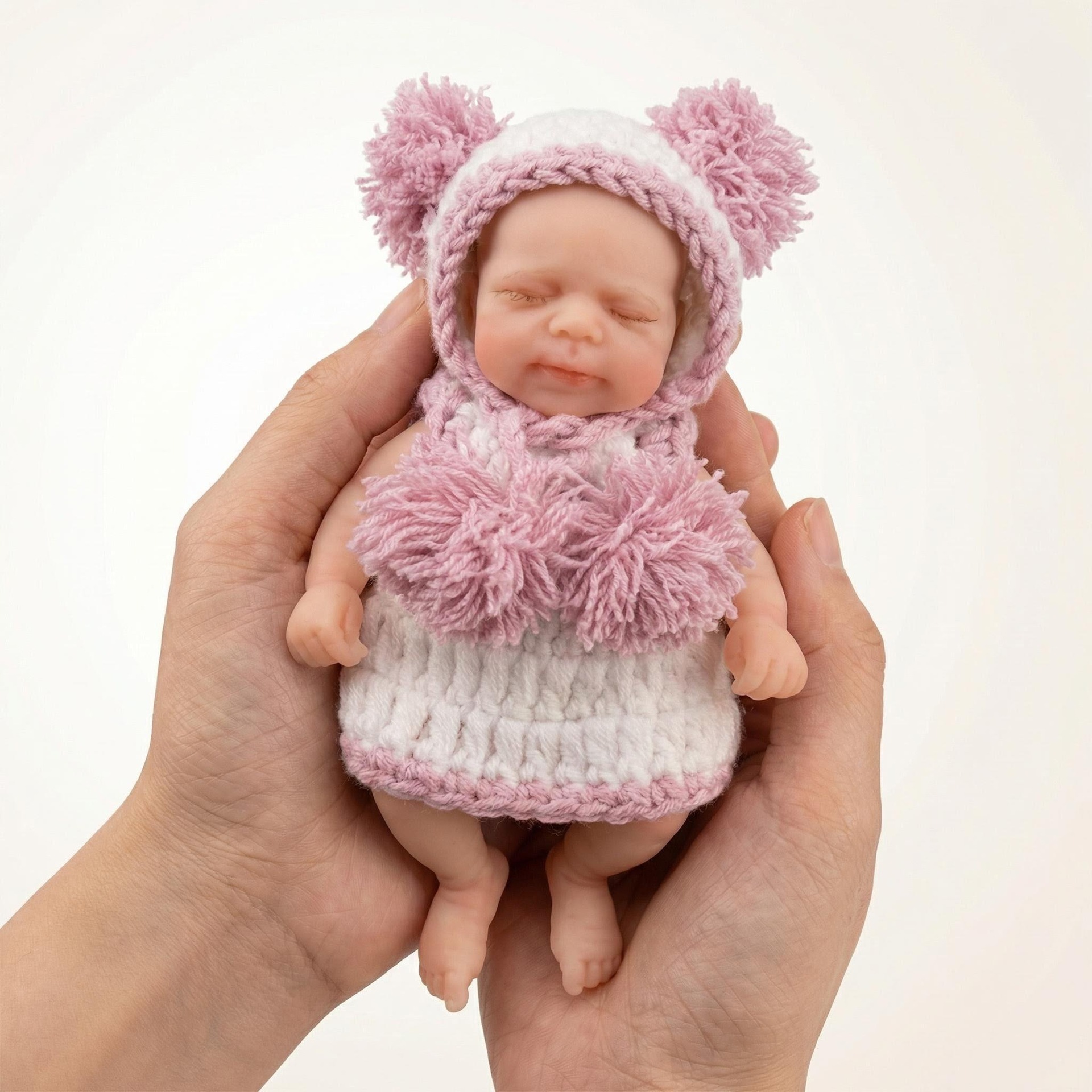 6 pulgadas bola de lana rosa pascale Q bala simulación sólida muñeca renacida para niños Navidad sólida silicona