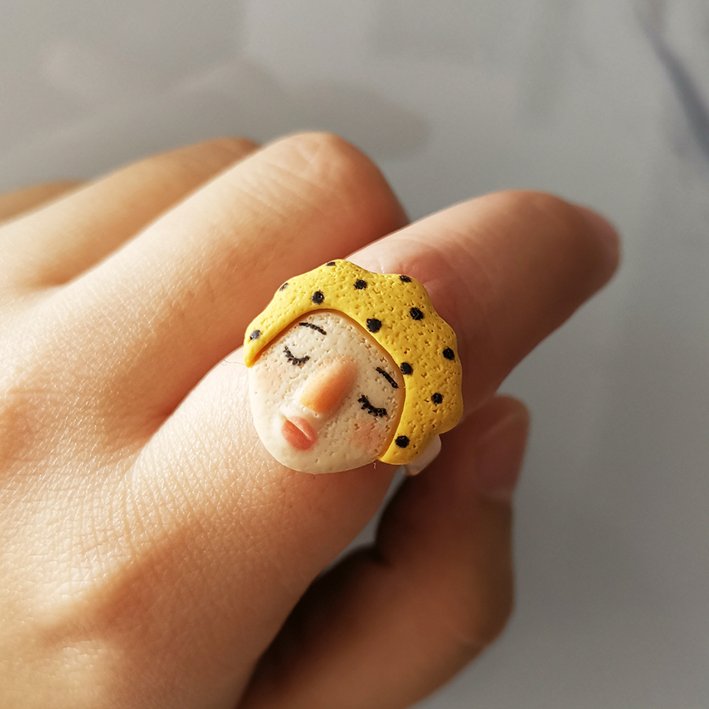 Wholesale Jewelry Cartoon Character Avatar Resin Ring Nihaojewelry display picture 5