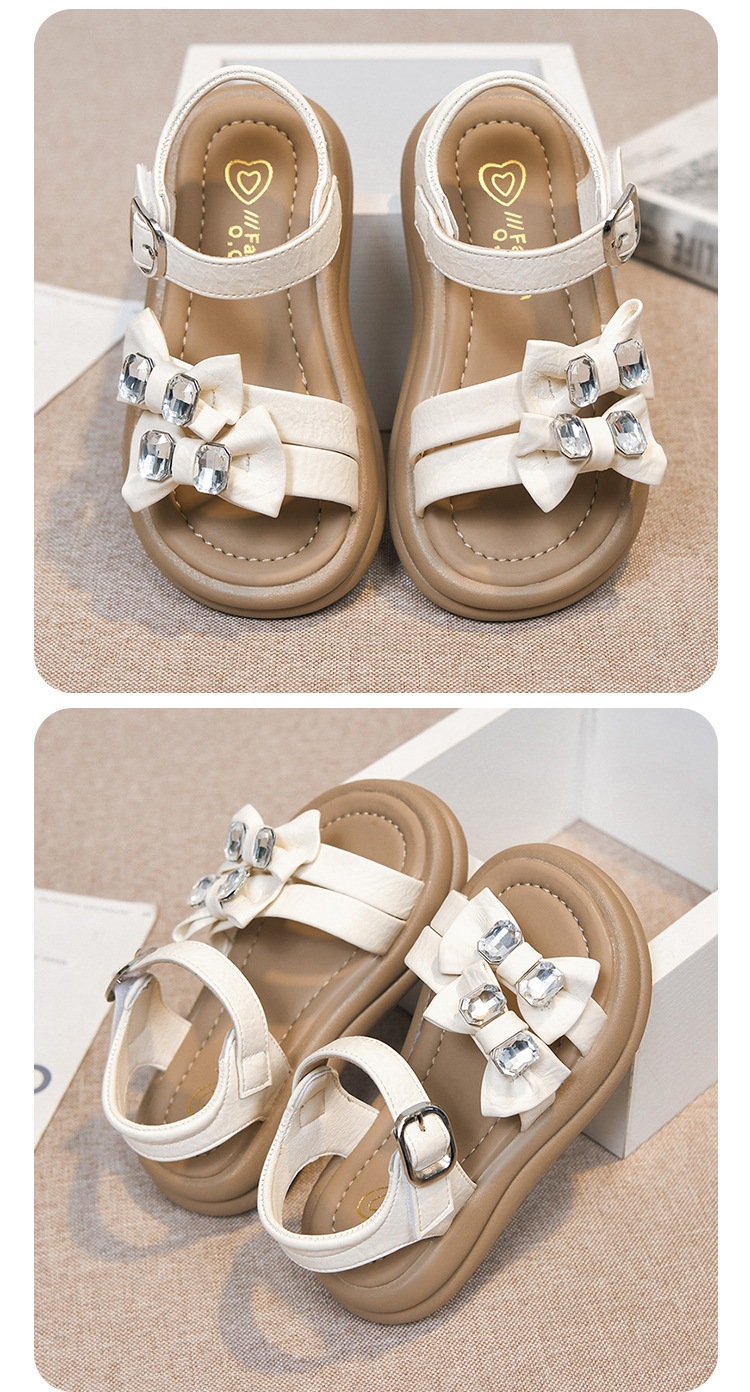 Sandali bambina con fiocco leggeri scarpe estive mare_voghion.com