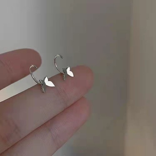 Women's Small Butterfly Ear Hook - Ins Trendy, Unique Design, High-End, Simple, Sleep-Friendly, No Need to Remove Earrings, Easy to Match