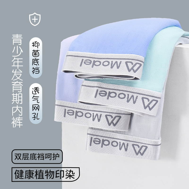 Catman Juvenile 7A Antibacterial Thin Breathable Mesh Developmental Underwear Large Children Mulberry Silk Antibacterial Underwear