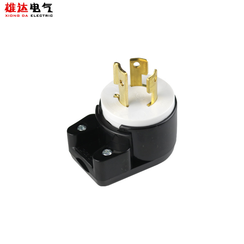 L6-15P 美标锁式插头 三插直角美规工业插头 15A 250V LK-6312T