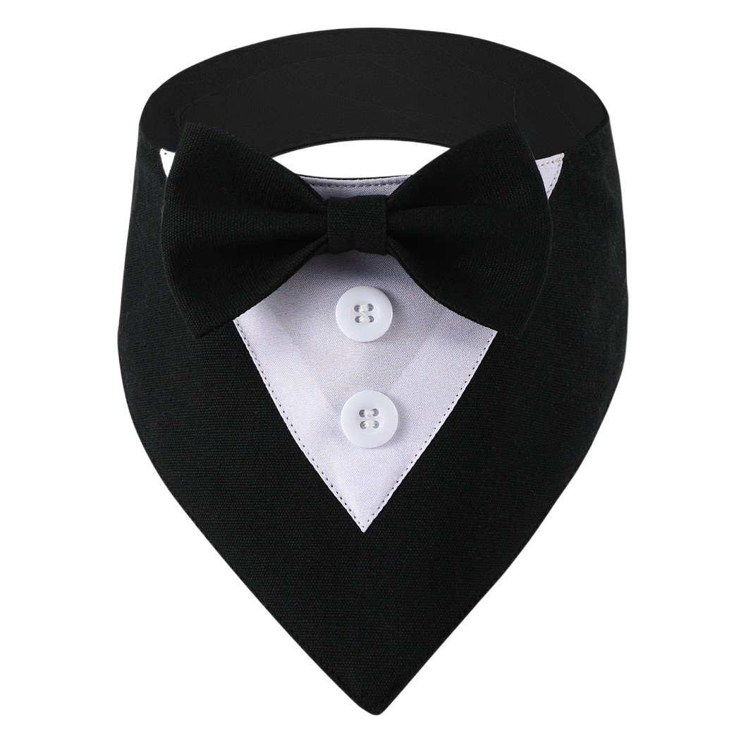 Tanpopo Cross-border Spot Traje de boda británico Toalla de saliva para mascotas Bufanda para perros Toalla triangular para mascotas con velcro