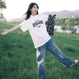 白色短袖t恤女2026新款纯棉半袖宽松夏季打底内搭小众设计感上衣