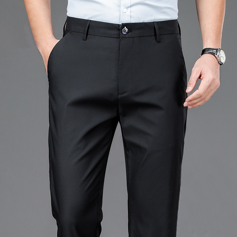 Una pieza de pantalones de hombre de alta elasticidad clase B comercio electrónico en el extranjero comercio electrónico de mediana edad y ancianos pantalones casuales de negocios pantalones papá image 3