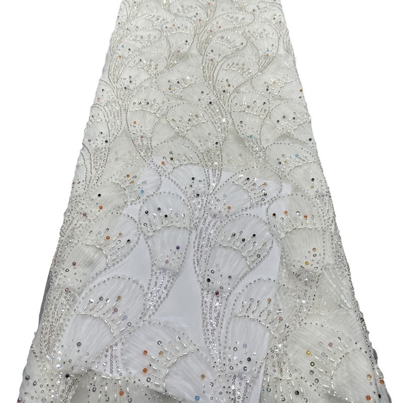 Vestido de boda vestido de moda bordado tridimensional vestido de tela de bordado de verano bordado telas bordadas de perlas bordadas sequinadas bordadas