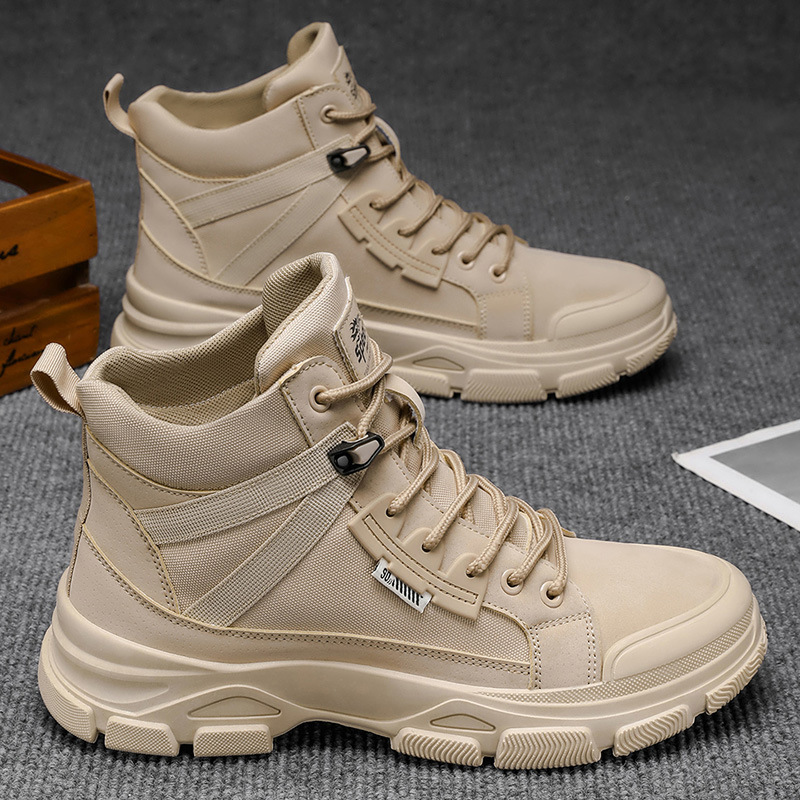 cuishenhao 2025 Autumn Winter New High-top Sports Outdoor Trendy Men's Hiking Short Boots Mid-top Casual Work Shoes For Men_voghion.com