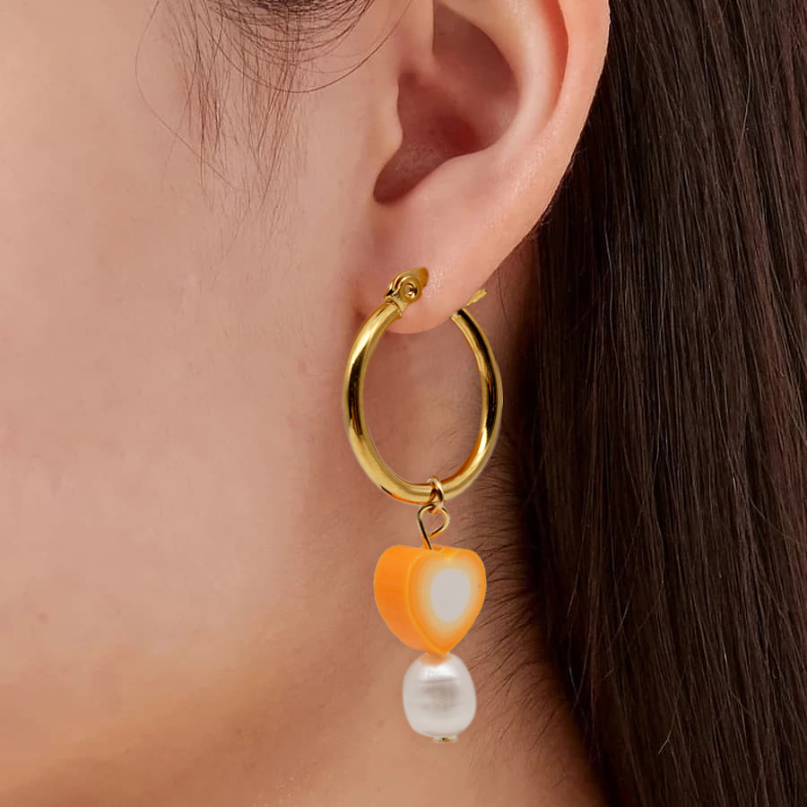 Bohemian Color Matching Simple Soft Ceramic Pearl Earrings Wholesale display picture 17