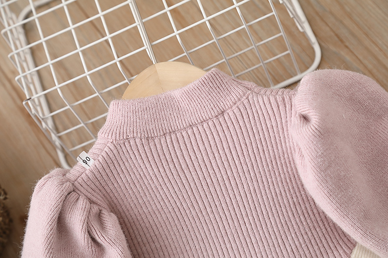 Mädchen wolle kinder pullover gestrickte lange kleid, herbst und winter bogen, süße prinzessin kleid mit einem kleinen duft_voghion.com