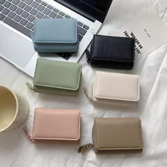 韓版簡約短款摺疊高級感女士三折跨境錢包大容量新款多功能零錢袋