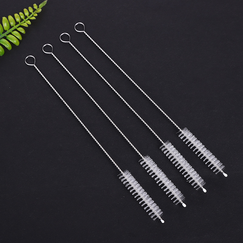 304 Stainless Steel Naked 20CM Nylon Tube Brush Bottle Straw Cleaning Brush Simple Operation in stock Wholesale