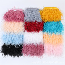 工厂批发6-18cm全尺寸鸵鸟毛布边 彩色羽毛布带服装辅料DIY装饰