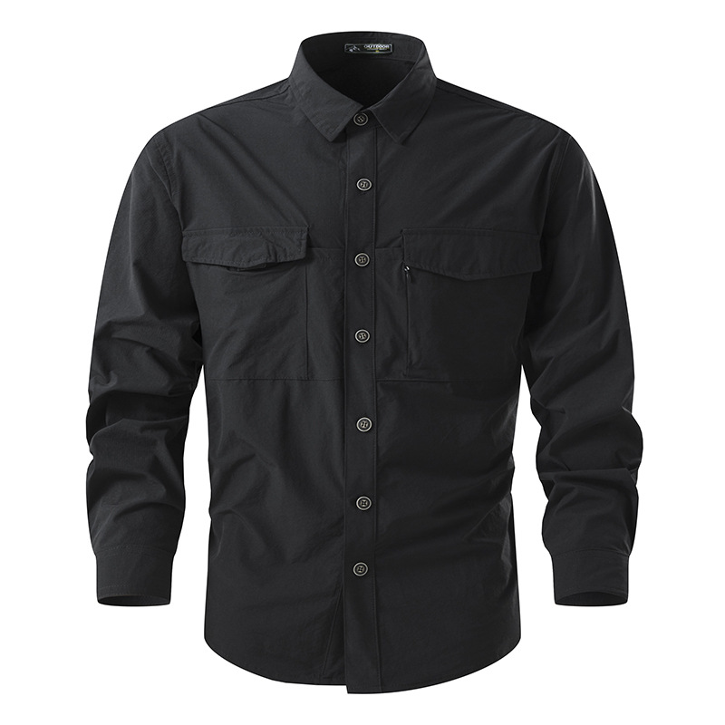 2024 transfronterizos Europa y Estados Unidos otoño hombre camisa de trabajo chaqueta de manga larga de hombre chaqueta de color sólido comercio exterior