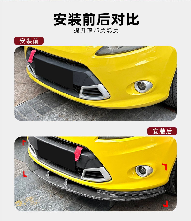 Suitable for Ford Fiesta Mk7 Standard Version 2008-2012 Front Lip and Front Spoiler Cross-Border Exterior Modification