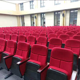 礼堂椅报告厅铝合金剧院医院学校会议室绒布实木扶手写字板排椅