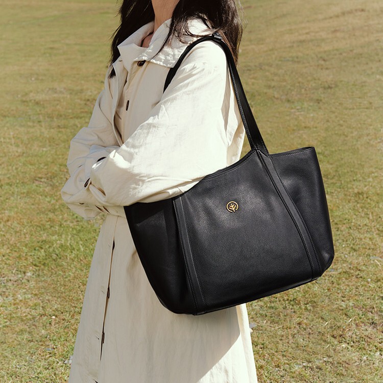 【Zhu Zhu's Style】Bag Tree Evening Maple Bag, Vegetable-Tanned Cowhide Large Capacity Tote Bag, Commuting Shoulder Laptop Bag
