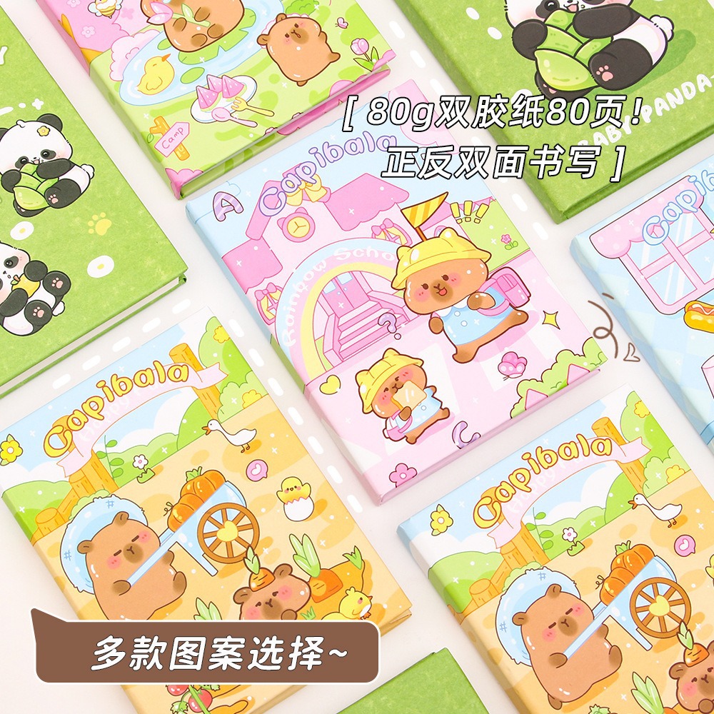 Cuaderno de notas creativo A7 Capibara personalizado dibujos animados Dolphin bolsillo especial para estudiantes de primaria mini cuaderno de notas