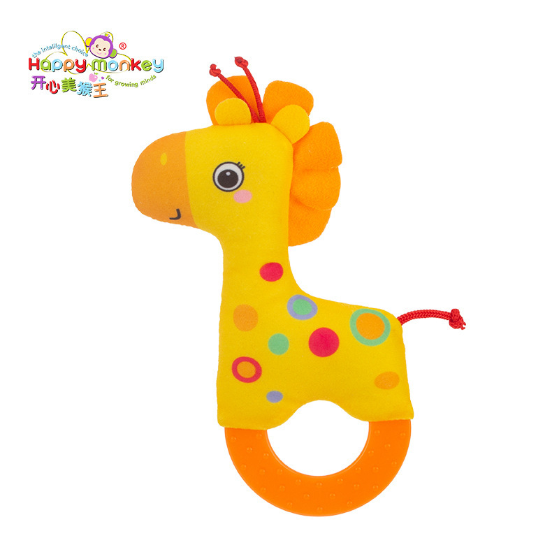Feliz mono bebé sonajero bebé mordedor juguete sonajero recién nacido felpa consolador muñeca juguete