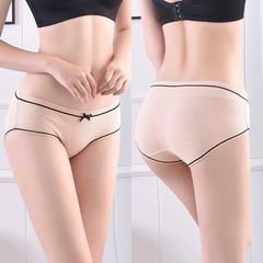 Japanese-style lady underwear for female students, Korean version, ribbed mid-rise, youthful and cute, plus-size underwear for cross-border e-commerce