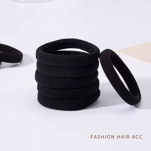 Black high elastic hair ties (pack of 20)