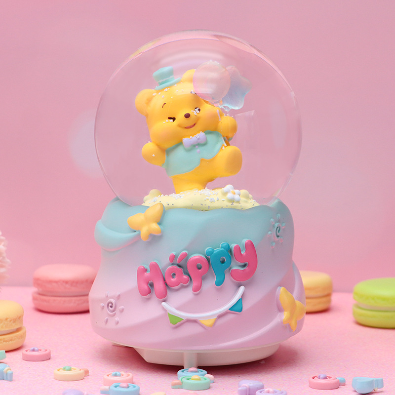 Romántico secreto bosque bola de cristal luminosa caja de música caballo blanco creativo decoración de escritorio de niña regalo de estudiante al por mayor