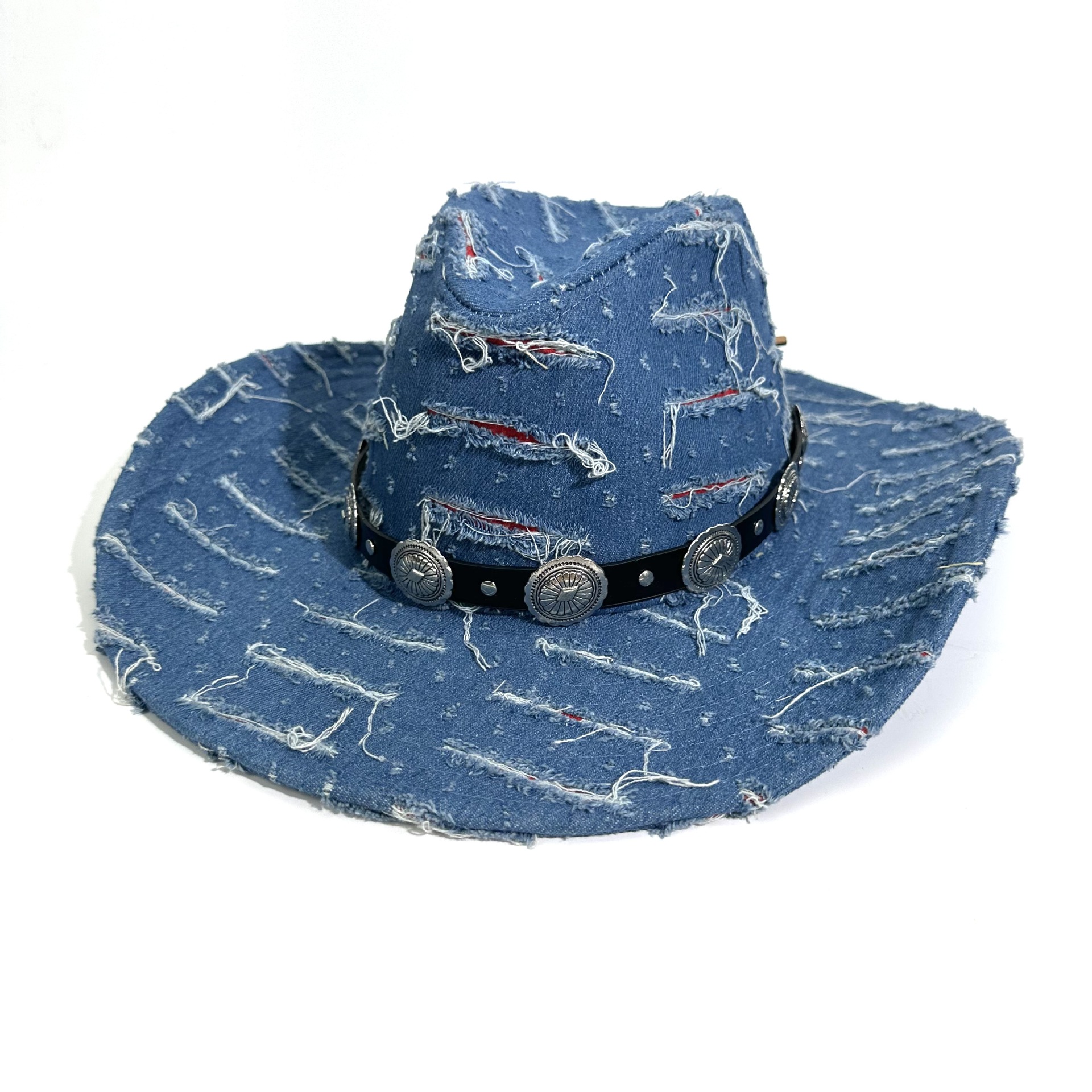 Women's Denim Cowboy Hat Distressed Summer Sun Protection Cap_voghion.com