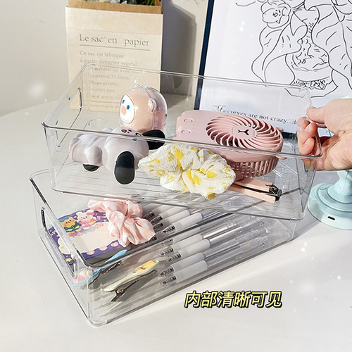Desktop storage box acrylic cosmetics transparent basket dormitory mask drawer organizer snack sundry storage rack