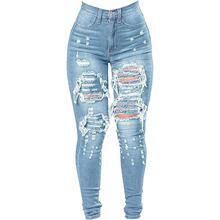 O 33419 Distressed Skinny Jeans �ƶ�ţ��С�ſ� ŷ������羳