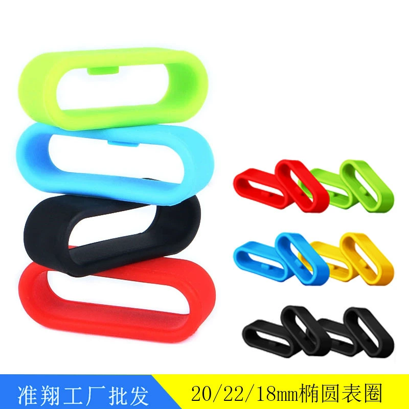 Прямые поставки с фабрики, подходящие для часов 18/22/20 мм с овальным подвижным резиновым кольцом и пряжкой, ремешок для часов, силиконовый безель