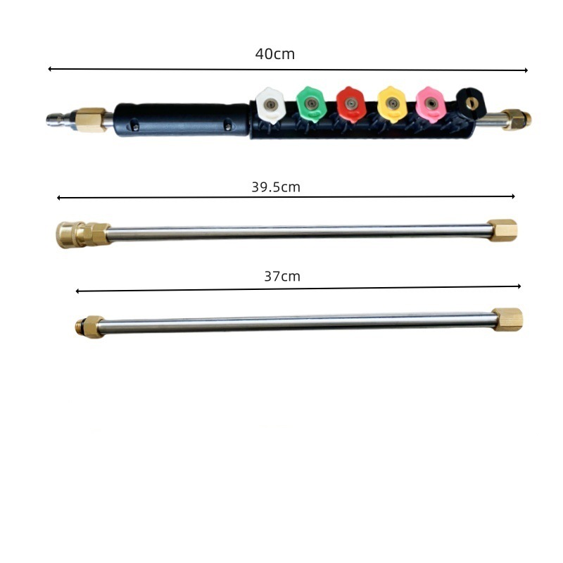 Cross-Border High-Pressure Cleaner Stainless Steel Drain Tank Cleaning Extension Rod 1/ 4inch Eaves 9-Piece Cleaning Rod Set